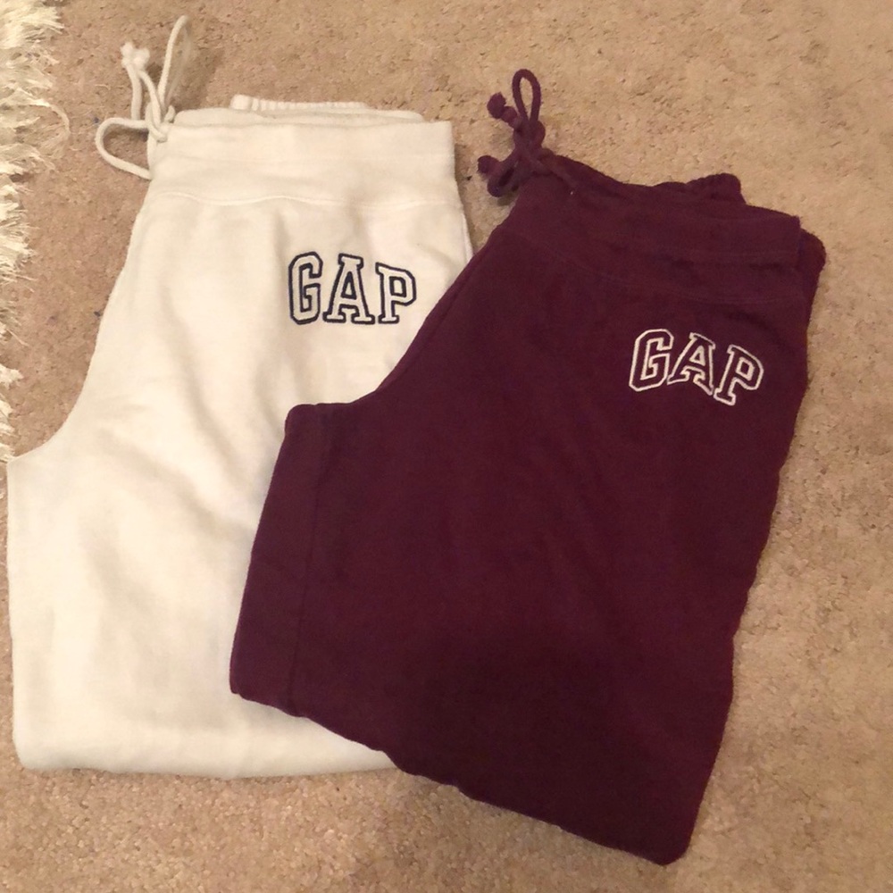White, and Maroon GAP sweats.